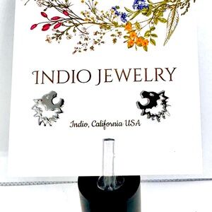 New Indio Jewelry Silver Plated Roaring Lion Stud Hypoallergenic Earrings #E111